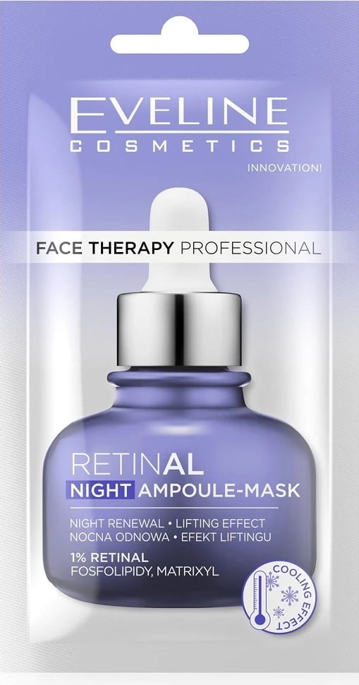 Maskë fytyre për femra Eveline Cosmetics Face Therapy Professional Ampoule-Mask Retinal, 8ml