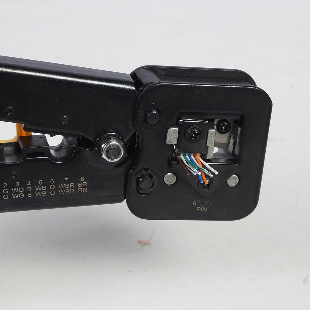 Krimpuese kabllosh Gembird T-WC-05, për RJ45/RJ12/RJ11, me prerës dhe zhveshës, e kuqe