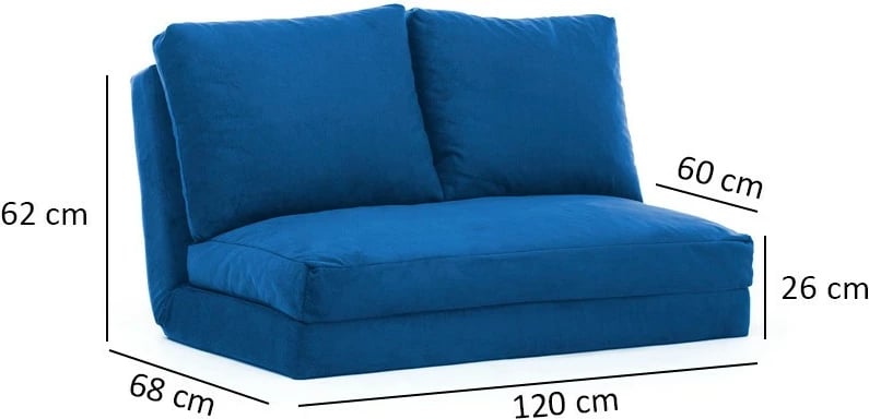Divan-krevat dy ulëshe, ngjyrë e kaltër, Atelier del Sofa, Taida