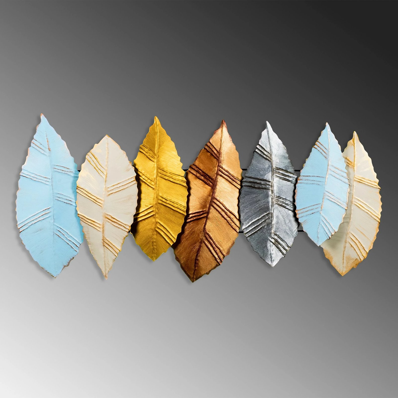 Aksesor dekorativ metalik për mur, Wallity, Hornbeam 4, shumëngjyrësh, 52x114cm