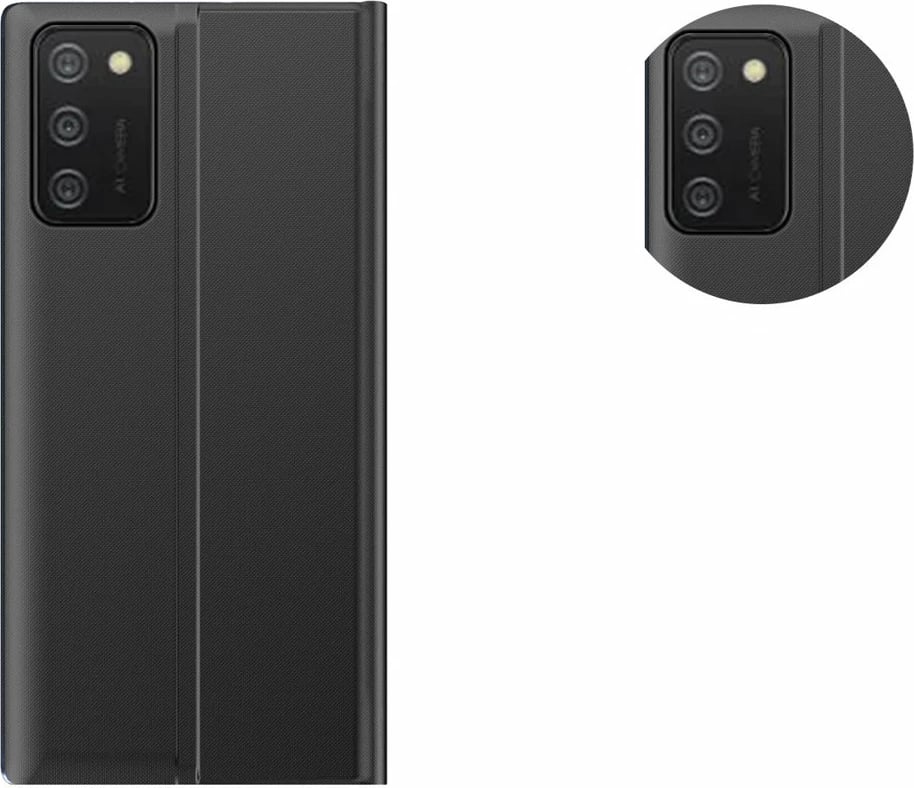 Mbështjellës Hurtel për Samsung Galaxy A03s, me kapak dhe qëndresë, i zi