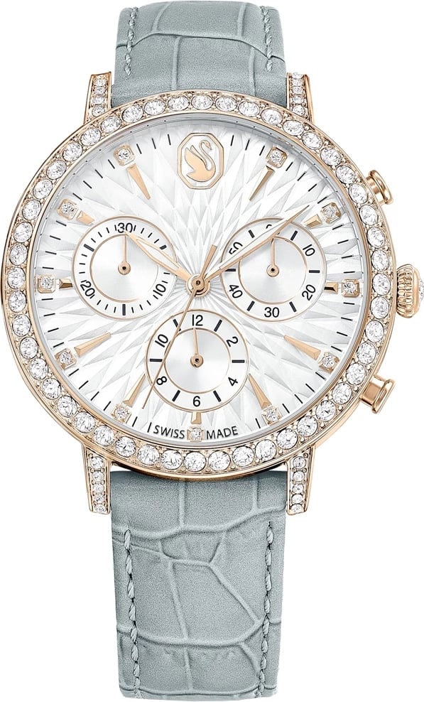 Orë dore SWAROVSKI 5702851, për femra, e hirtë