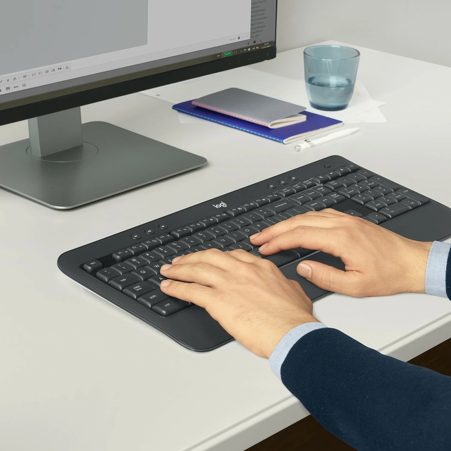 Set tastierë AZERTY Logitech MK540 wireless me maus, e zezë-bardhë