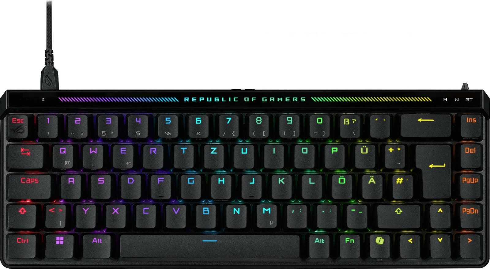 Tastierë gaming ASUS ROG Falchion Ace HFX, 65%, ROG HFX Magnetic, RGB LED, USB, e zezë