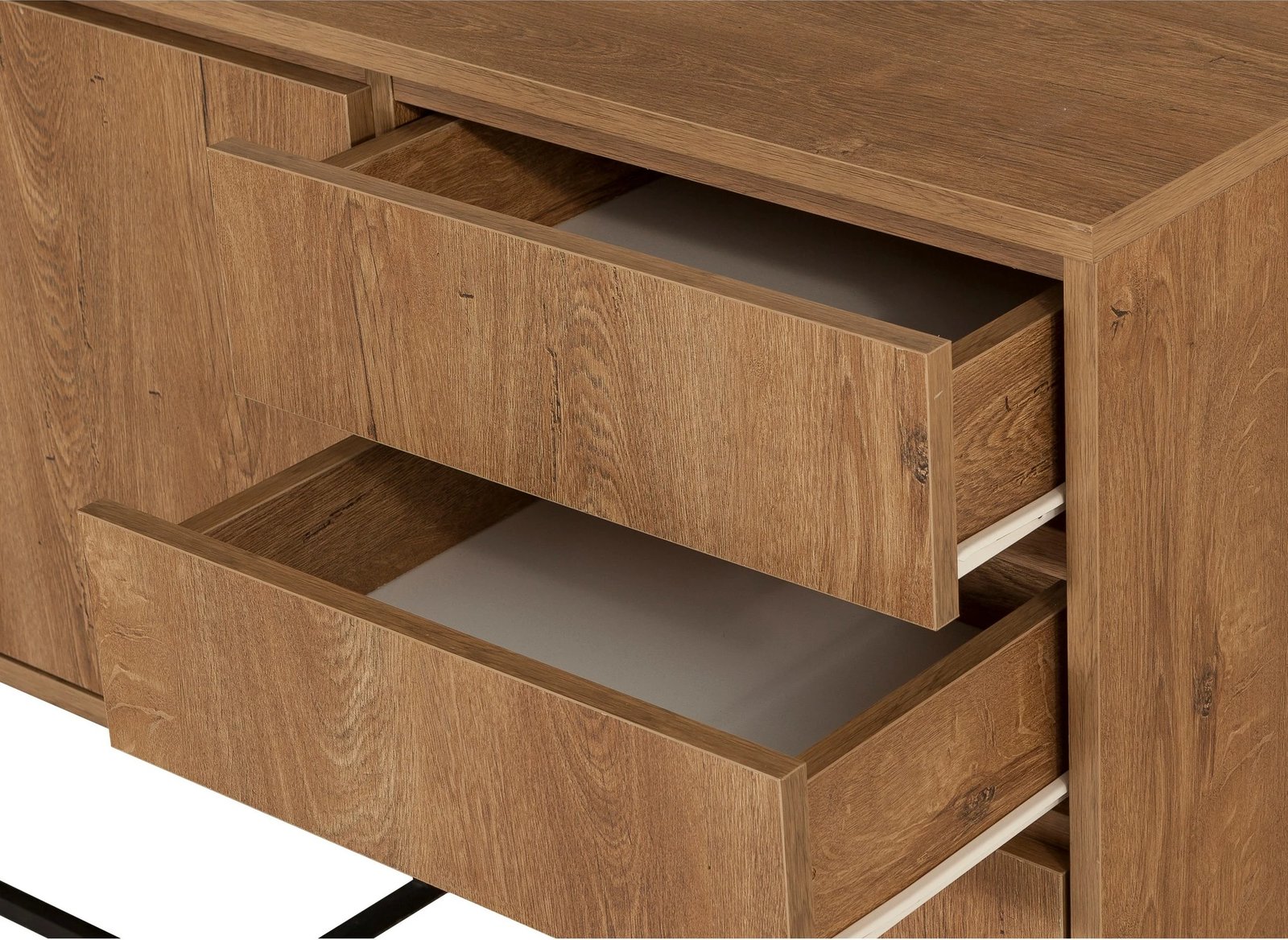 Set mobiljesh për dhomë dite, Skye Decor, Laxus Takım 6, ngjyrë arrë dhe e zezë