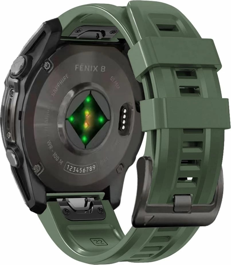 Rrip silikoni Tech-Protect për Garmin Fenix 5S/5S Plus/6S/6S Pro/7S/8 (43mm), Gjelbër