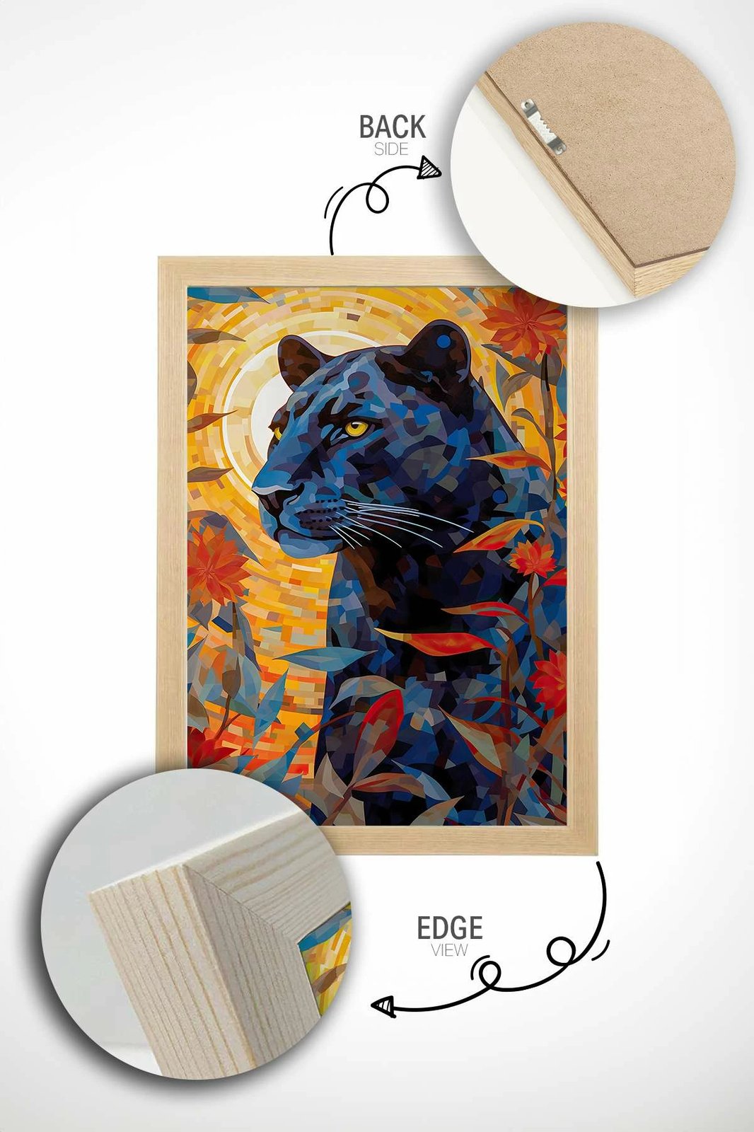 Pikturë dekorative me kornizë, shumëngjyrëshe, Wallity, Mscartmdl19, 33x48cm