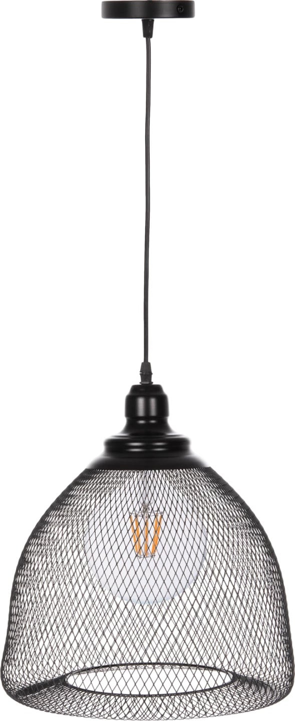 Llampë varëse tavani, rrjetë metali e zezë, kapak në formë zileje, FH4100, Φ32x137H cm Llampë varëse tavani, rrjetë metali e zezë, kapak në formë zileje, FH4100, Φ32x137H cm