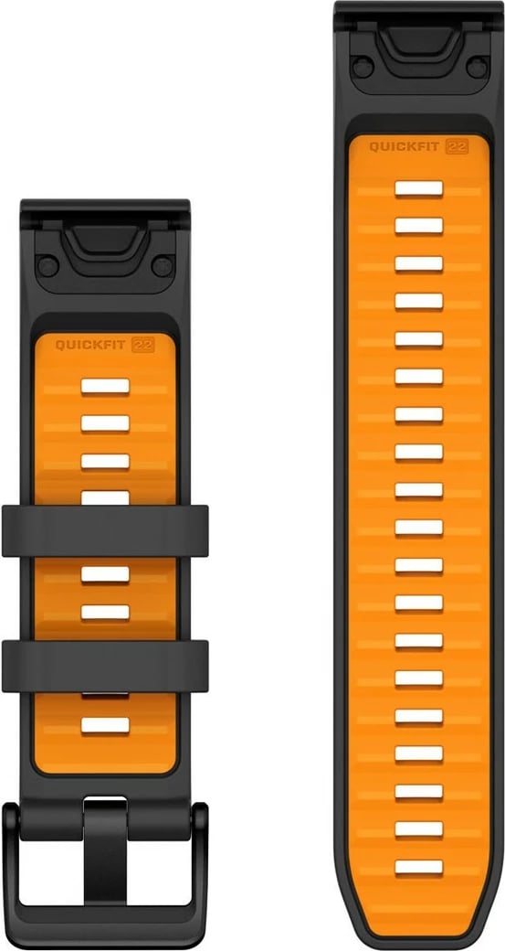 Rrip silikoni Garmin QuickFit 22mm për Smartwatch, grafit-portokalli