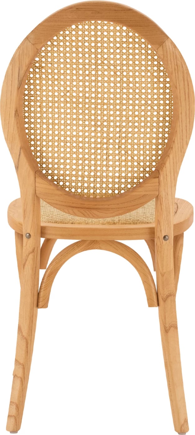 Karrige druri me shpinë ovale dhe ratan, ngjyrë natyrale, FH8745.01, 45x50x97