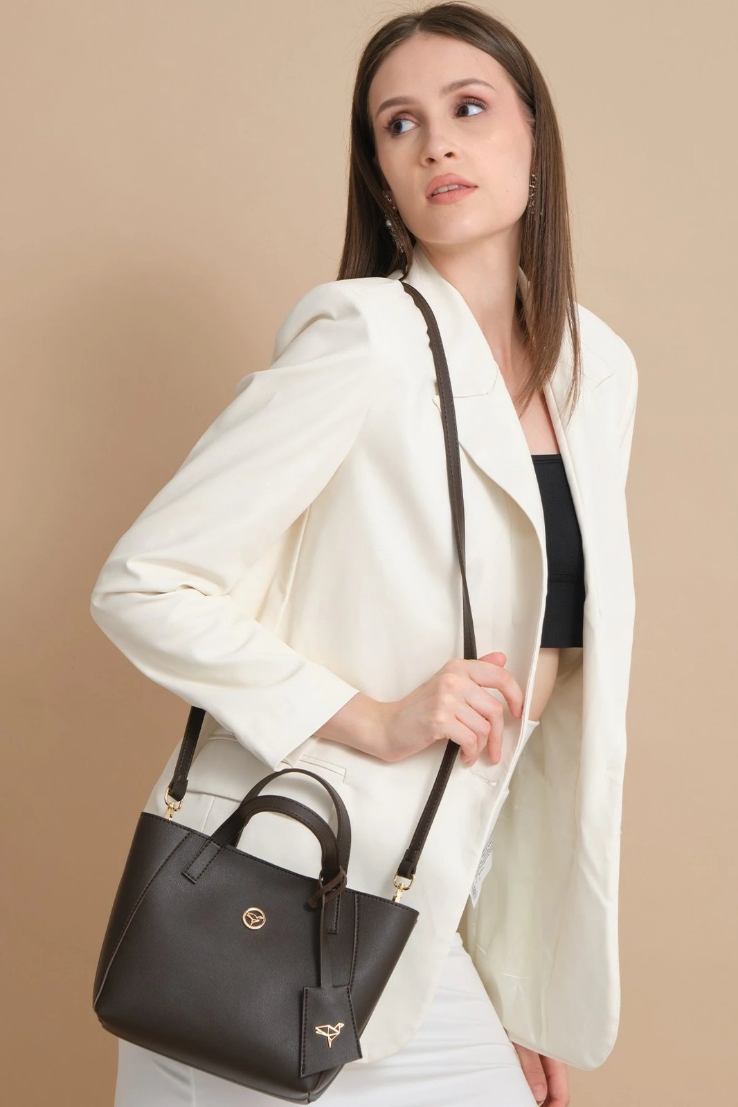 Çantë shpatullës Zoozie Bags, Sofia e vogël, ngjyrë kafe