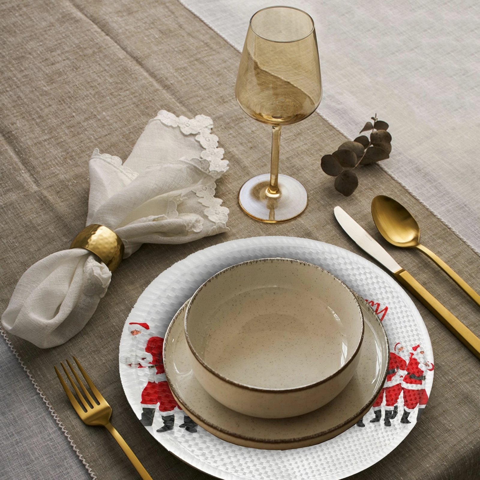 Nënshtrues tavoline, shumëngjyrësh, Hermia Concept, 37cm (4 copë)