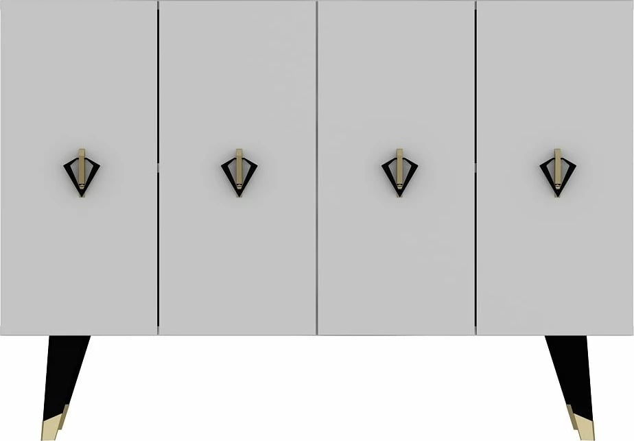 Konsol Skye Decor, 8165KM-32, e bardhë, e zezë, ari