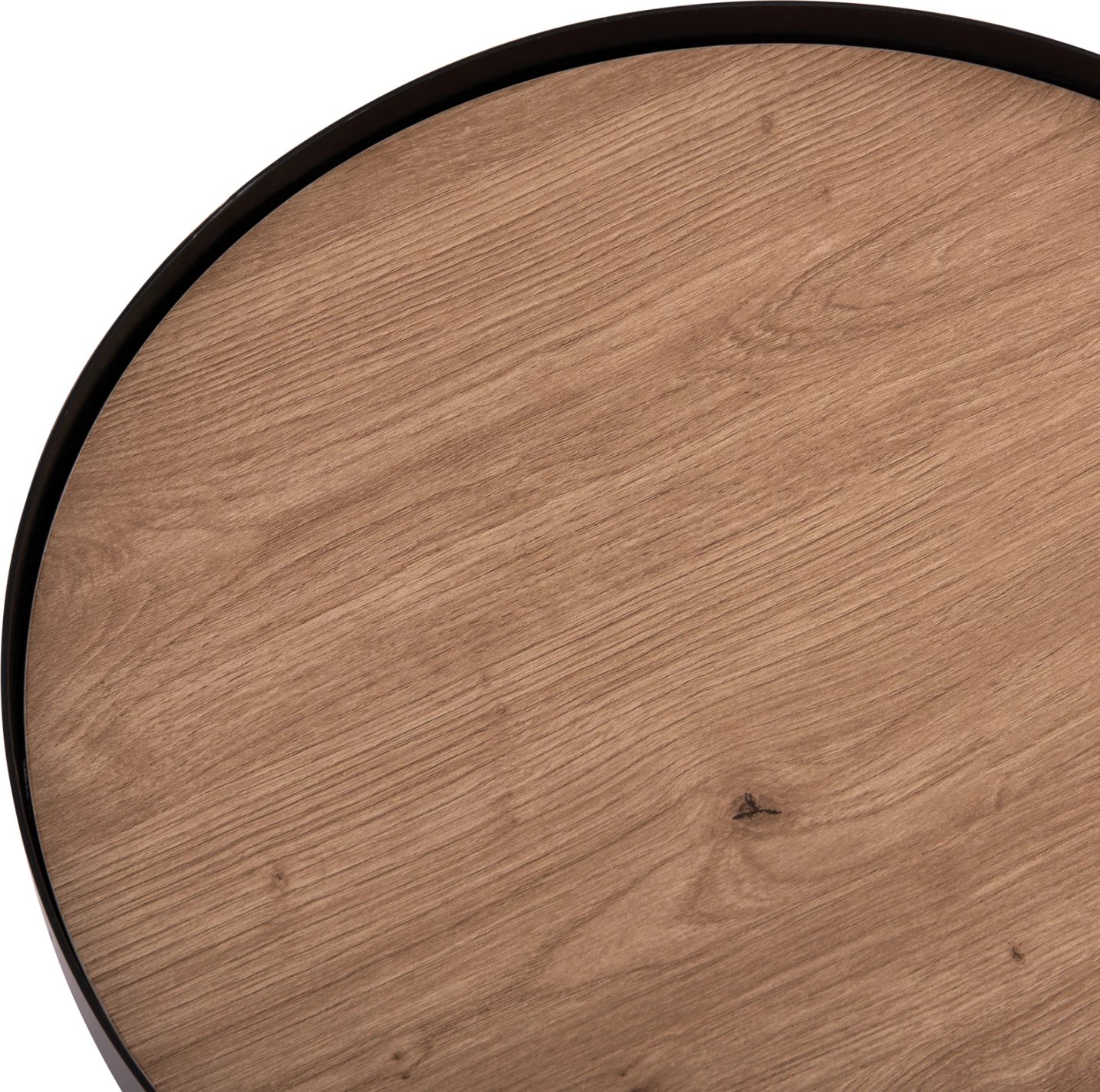 Tavolinë anësore DENTON FH18023.01 MDF, ngjyrë druri natyral, bazë e zezë, Φ45x51.5H cm.