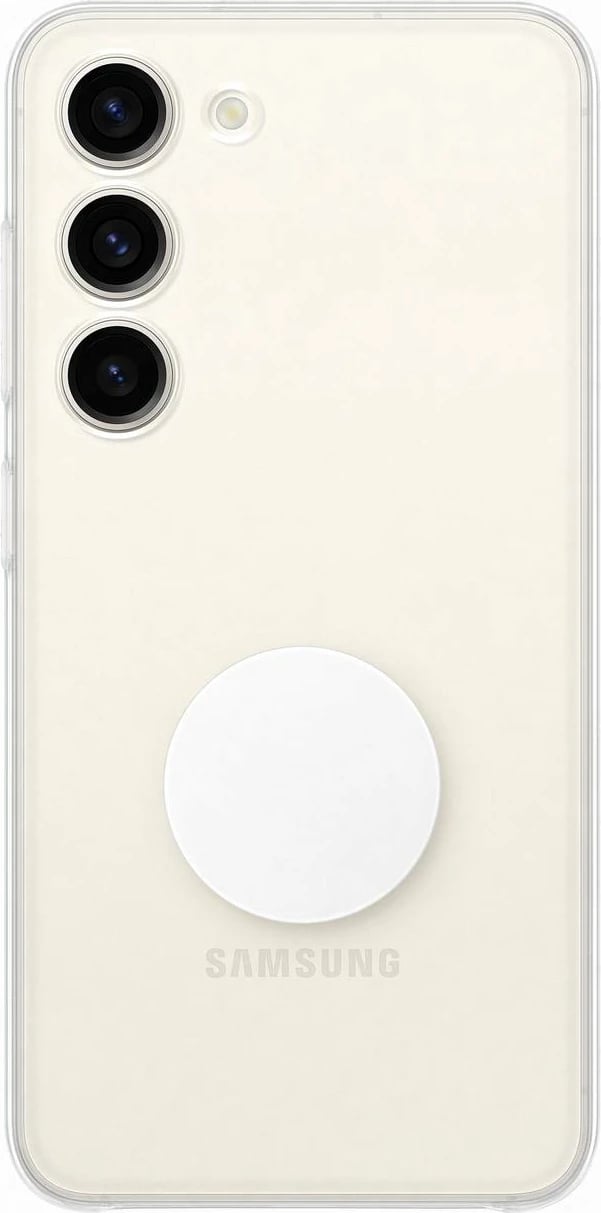 Mbështjellës Samsung Clear Gadget Case për Galaxy S23, me mbajtëse gishti dhe qëndrim, Transparent