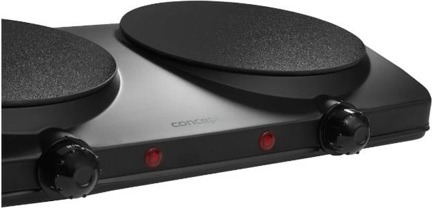 Shporet elektrik me dy pllaka, Concept VE3060, 2500 W, pllaka qeramike 19.2 cm, rregullim temperature, i zi