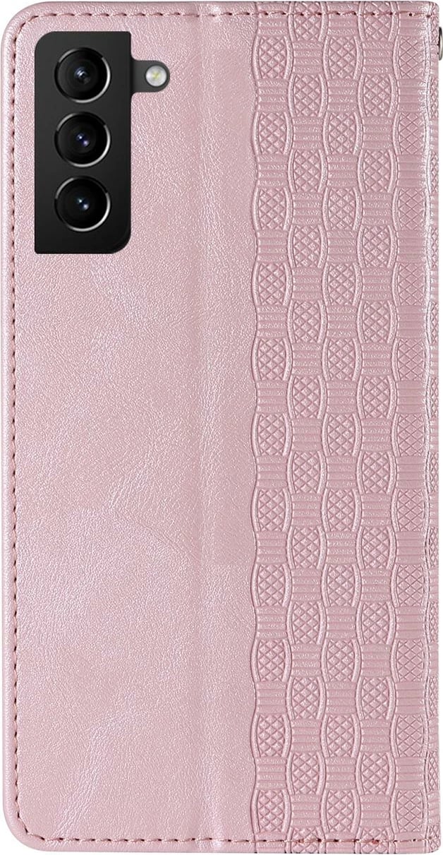 Mbështjellës Hurtel Magnet Strap Case për Samsung Galaxy S22+, me portofol dhe litar dore, Rozë
