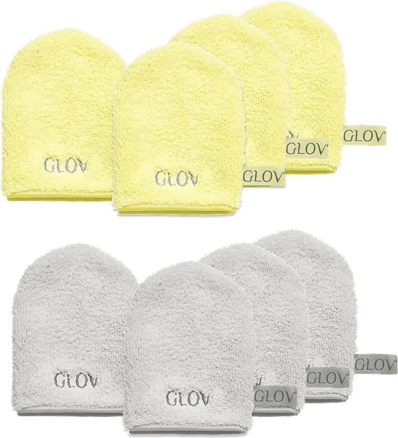 Set doreza për heqje make-up dhe pastrim fytyre Glov Water-Only Baby Banana & Silver Stone, 8 copë, për femra