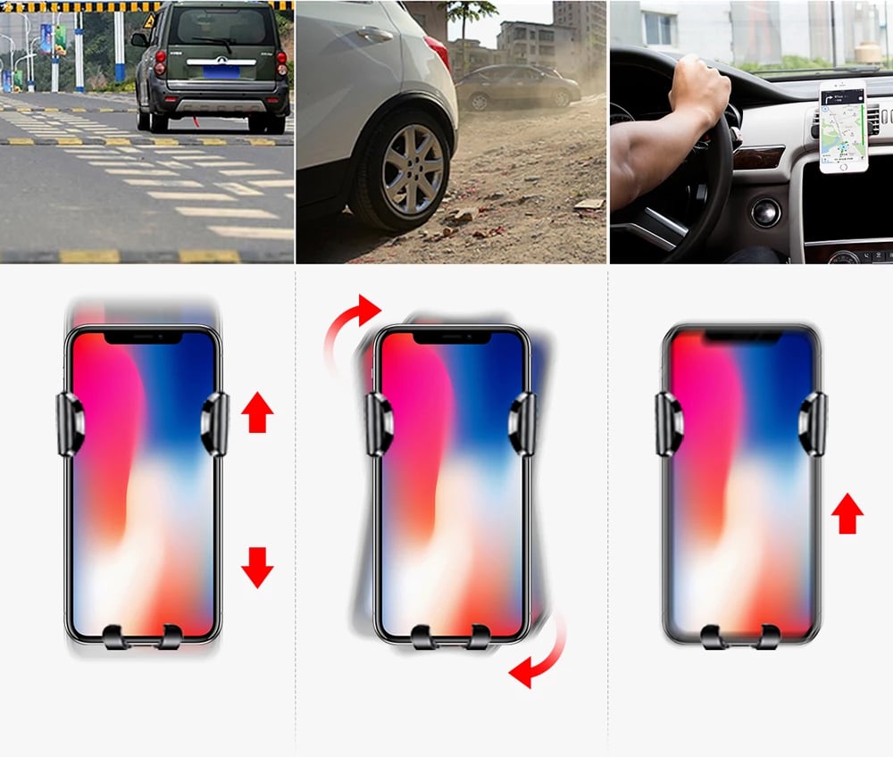 Mbajtës graviteti për celular Baseus Osculum SUYL-XP09, për xham ose panel, zi e kuqe