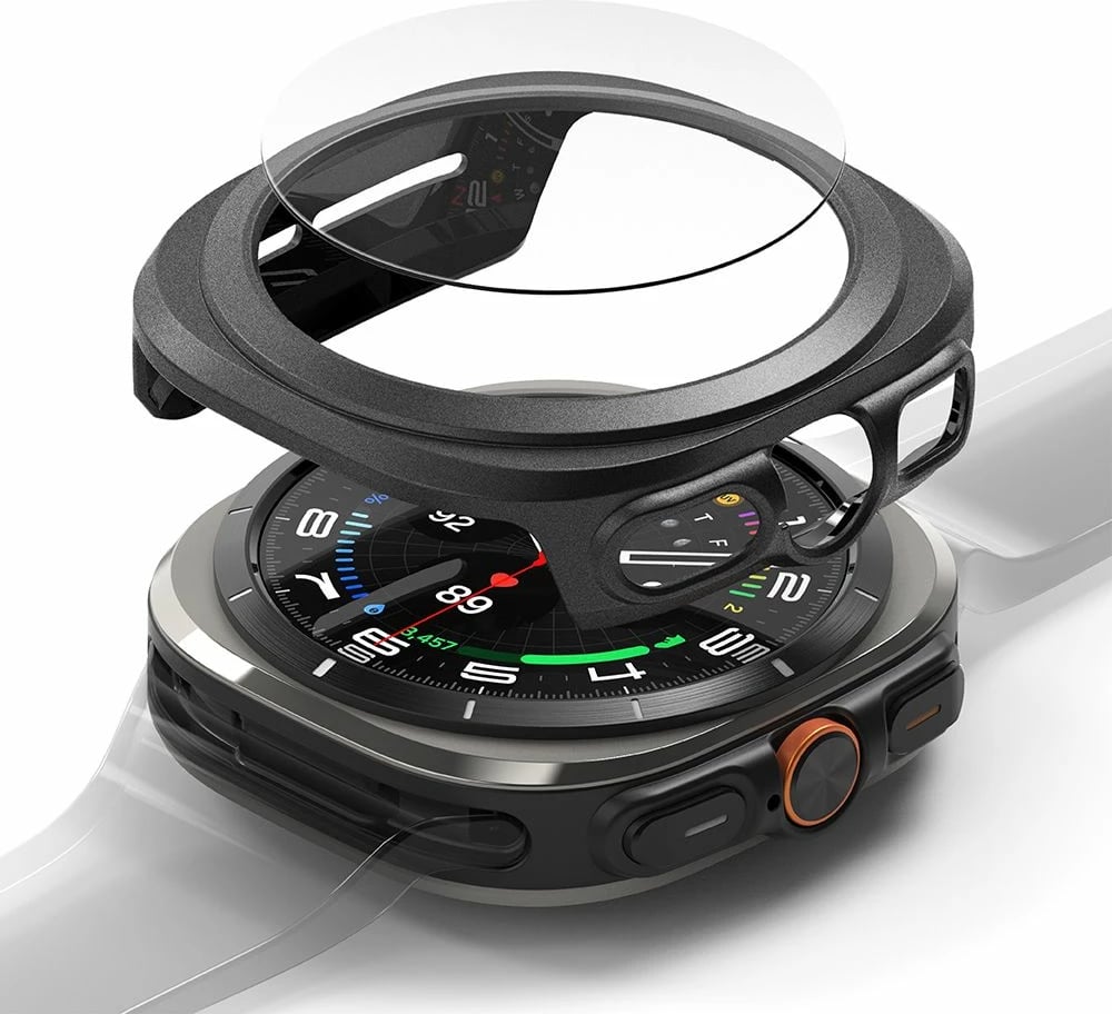Mbështjellës + xham i temperuar Ringke për Samsung Galaxy Watch Ultra 47mm, Zi, set Mbështjellës + xham i temperuar Ringke për Samsung Galaxy Watch Ultra 47mm, Zi, set
