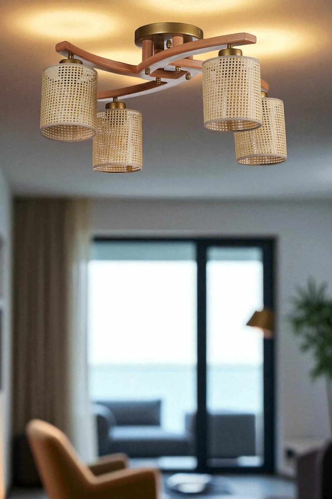 Llambadar Opviq, bezhë dhe arre, 9001-4