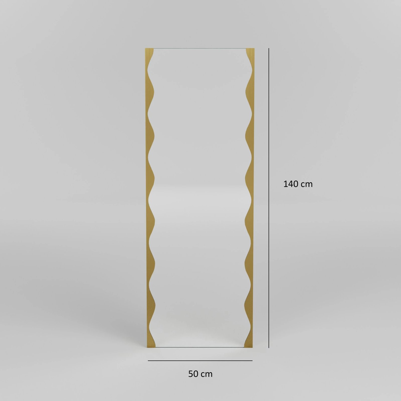 Pasqyrë metalike Melodia, ngjyrë ari, 50x140cm