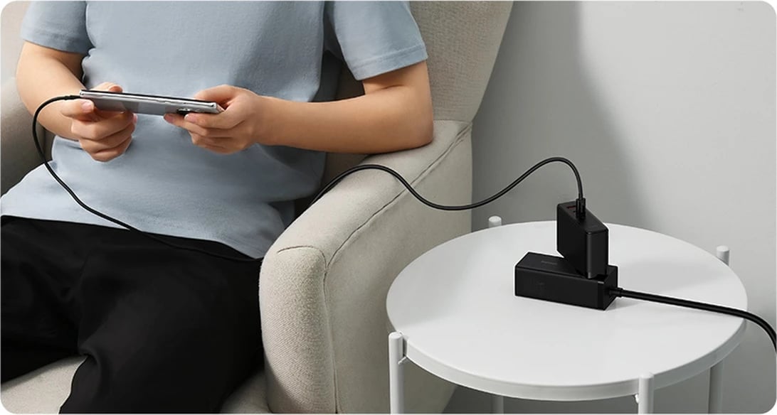 Karikues i shpejtë Baseus GaN5 Pro, 140W, 2x USB-C + USB-A, EU, i zi