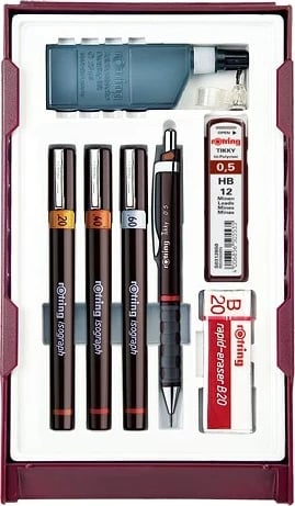 Set stilolapsash teknik Rotring S0699390, Ngjyrë e zezë
