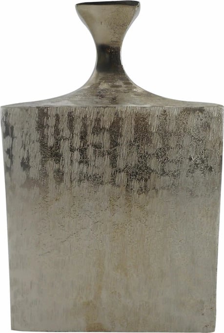 Vazo dekorative, alumin, ngjyrë argjendi, 18x9x28cm