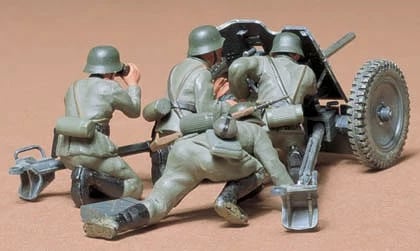 Model plastik top antitank gjerman Tamiya 35035, 1:35, me 4 figura