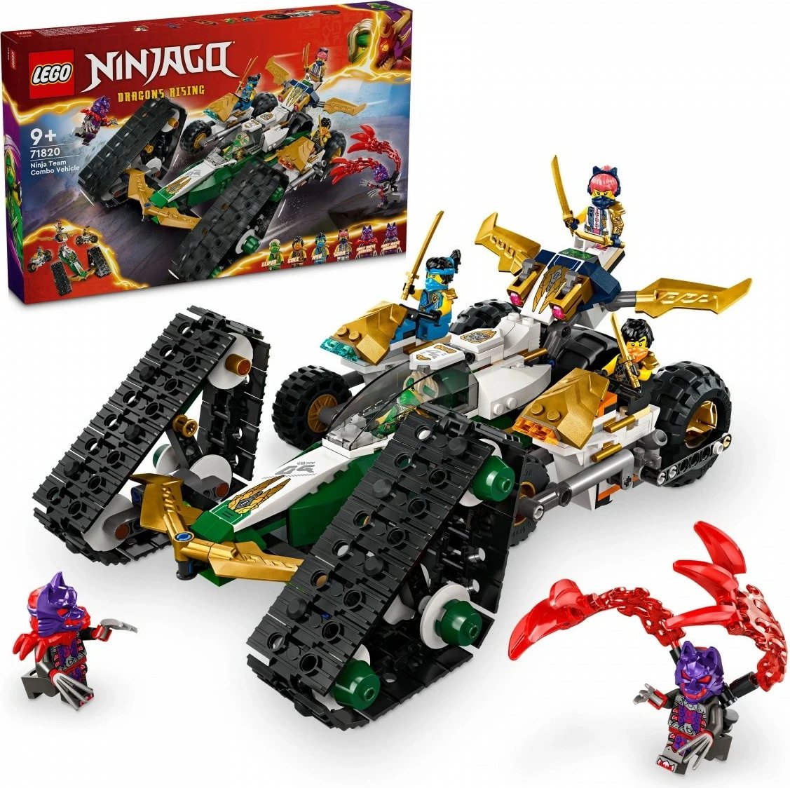 Set ndërtimi LEGO Ninjago 71820, 4-në-1, 576 pjesë, me 6 minifigura, plastikë