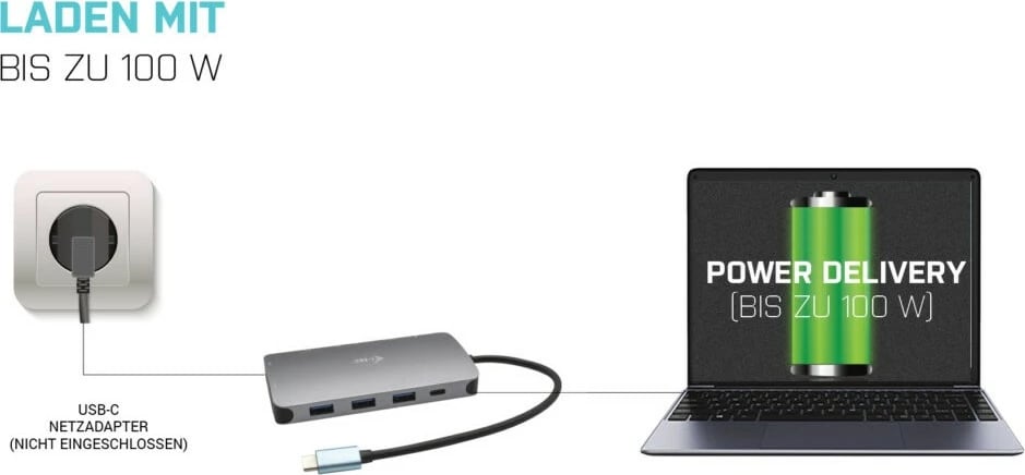 Doking stacion I-Tec Metal USB-C Travel Nano Dock, HDMI/VGA, LAN, Power Delivery 100W, argjend