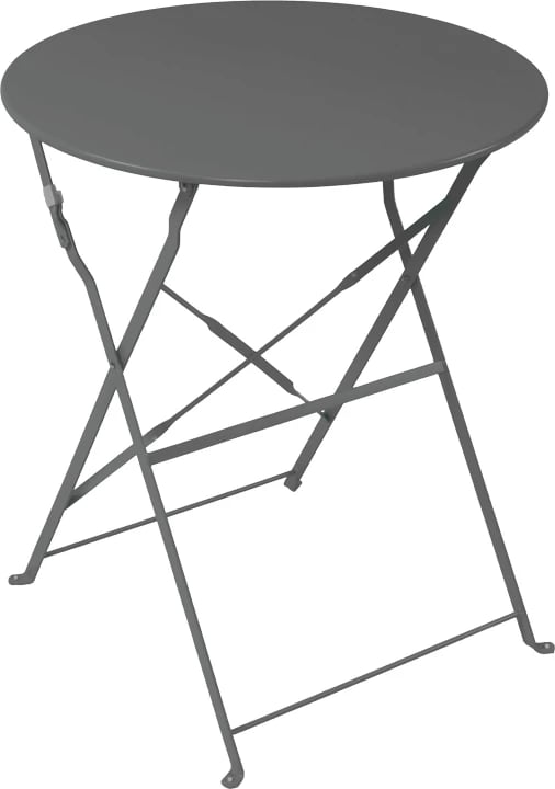 Tavolinë bistro palosëse, metal, ngjyrë antracit, D60x71cm