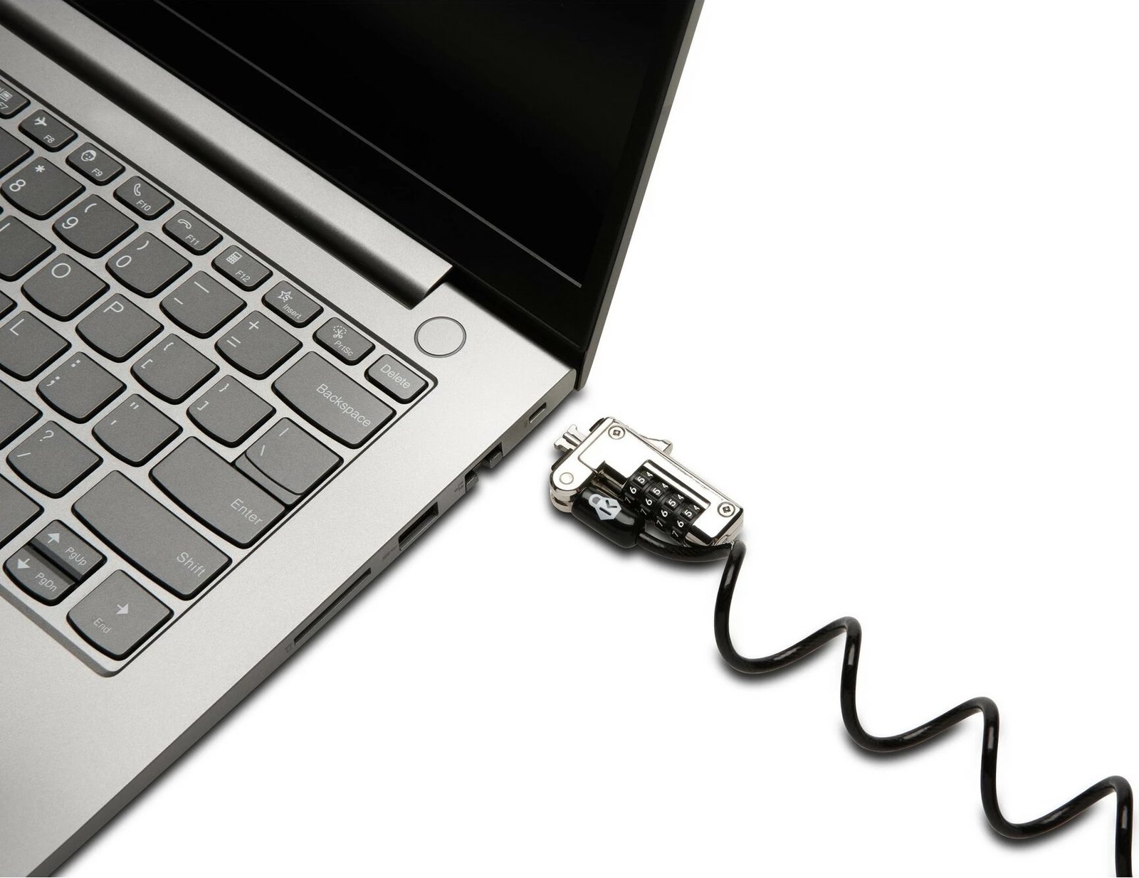 Kabllo sigurie Kensington Slim NanoSaver, kombinim, 1.8m, zi/metalike