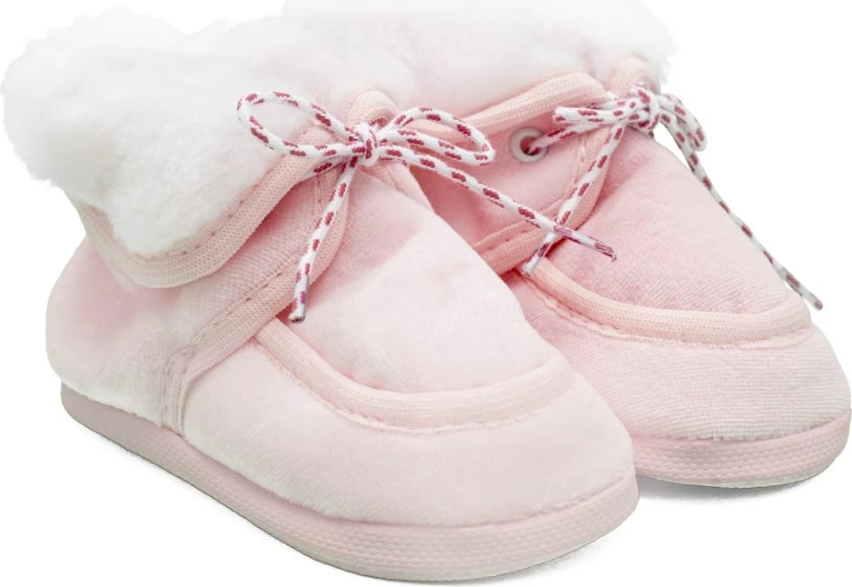 papuça dimri për bebe, NEW BABY, 0–3 muaj, shollë PVC pa BPA 10 cm, rozë