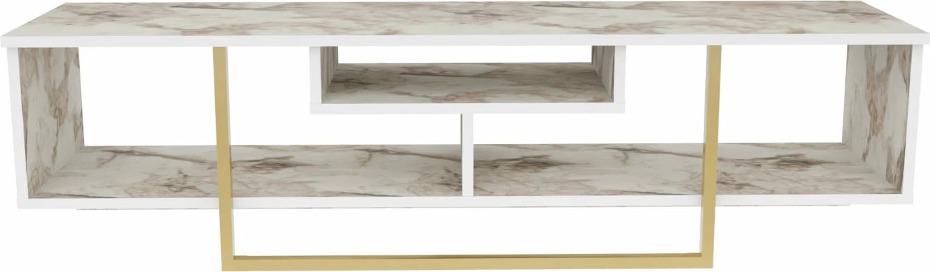 Komodë televizori Hanah Home, Asal 150, ngjyrë ari dhe e bardhë, Ephesus