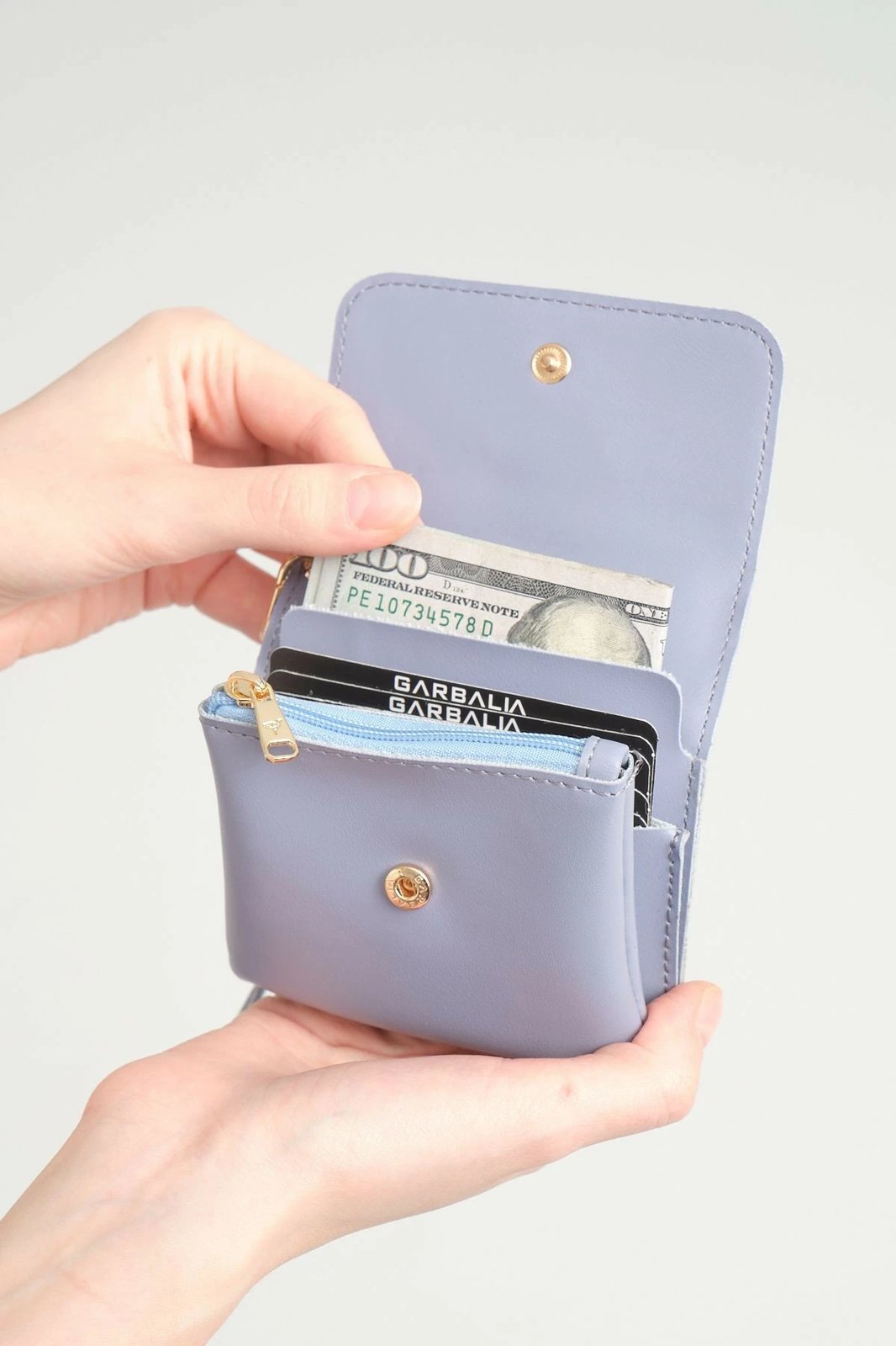 Portofol për femra, ngjyrë baby blue, Zoozie Bags, Mini Best