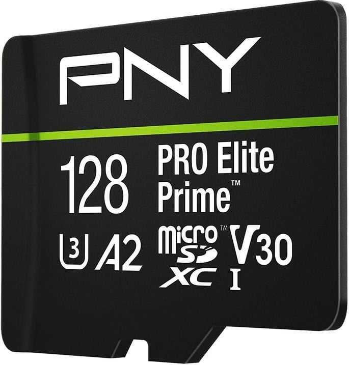 Kartë memorie PNY PRO Elite Prime 128GB, microSDXC, Class10 U3 V30, e zezë