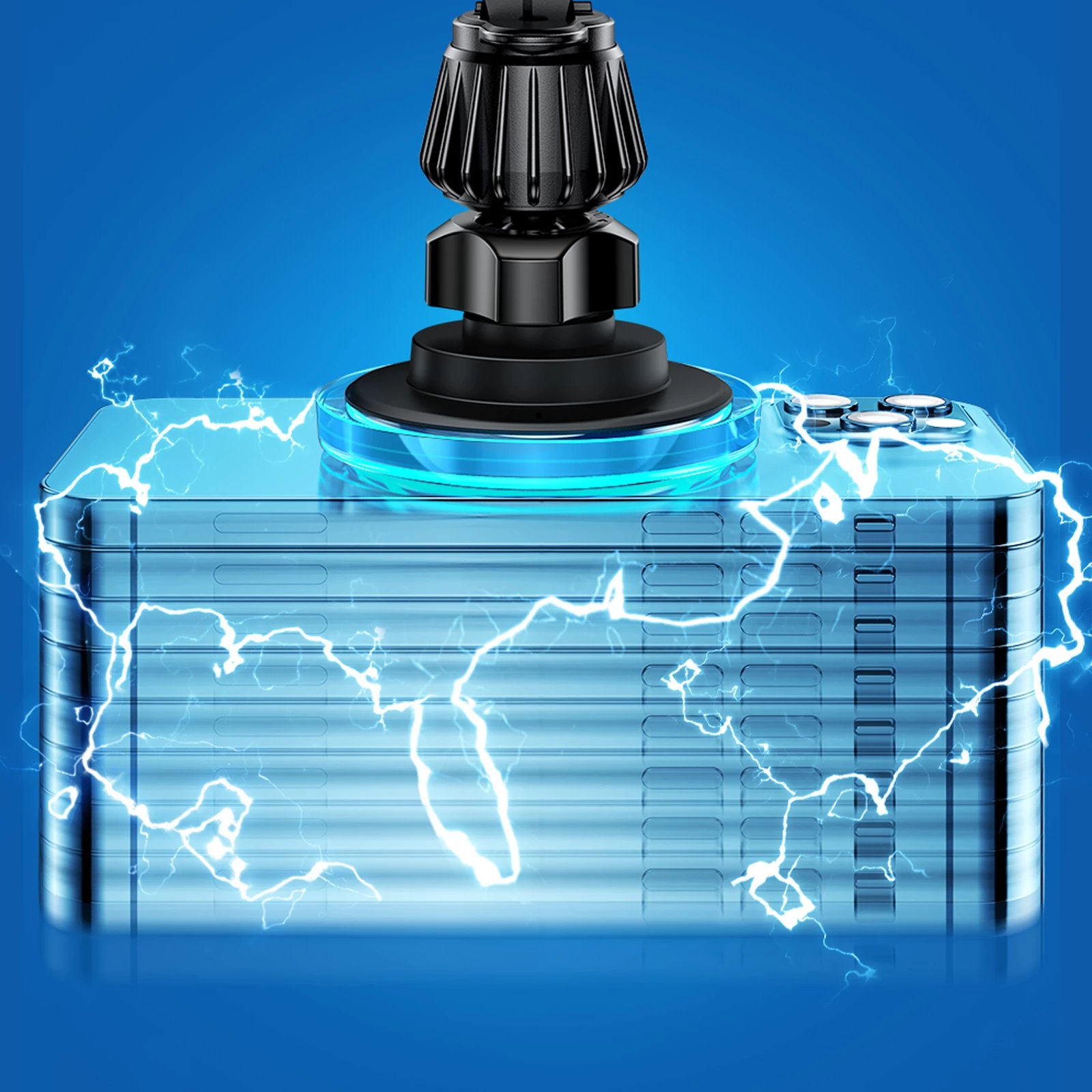 Mbajtëse makine për celular me karikues wireless MagSafe 15W, Joyroom JR-ZS291, për grilë ajrimi, me rrotullim 360°, me kabllo USB-A në USB-C, argjendtë