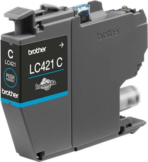 Patron boje, Brother LC421C, rendiment rreth 200 faqe, kompatibil DCP-J1050DW/DCP-J1140DW/MFC-J1010DW, cyan