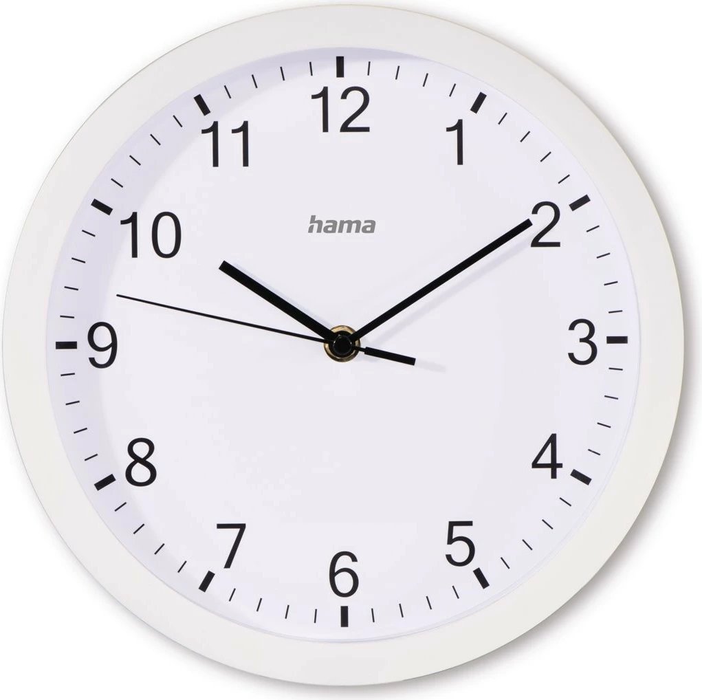Orë muri Hama 185864, analoge, 25 cm, e bardhë