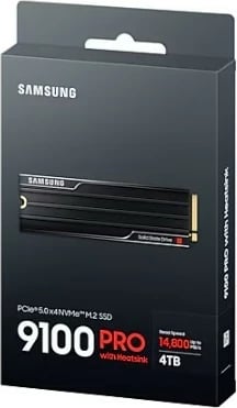 SSD Samsung 9100 PRO MZ-VAP4T0CW, 4TB, M.2 2280, PCIe 5.0, me heatsink, Zi