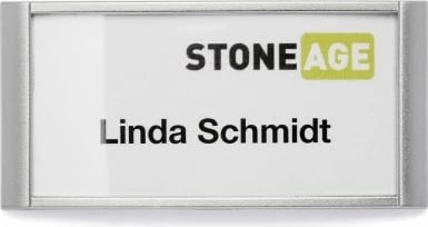 Badge emri Durable 8540-23, landscape, 65x30mm, set 10 copë, ngjyrë argjendtë