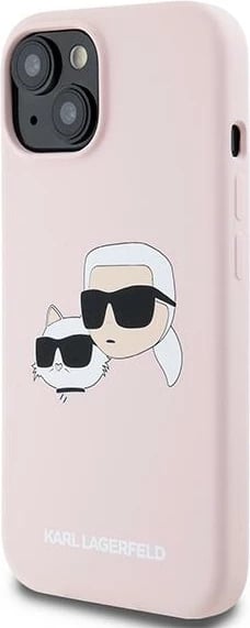 Mbështjellës Karl Lagerfeld Silicone Karl & Choupette MagSafe për iPhone 15/14/13, Rozë