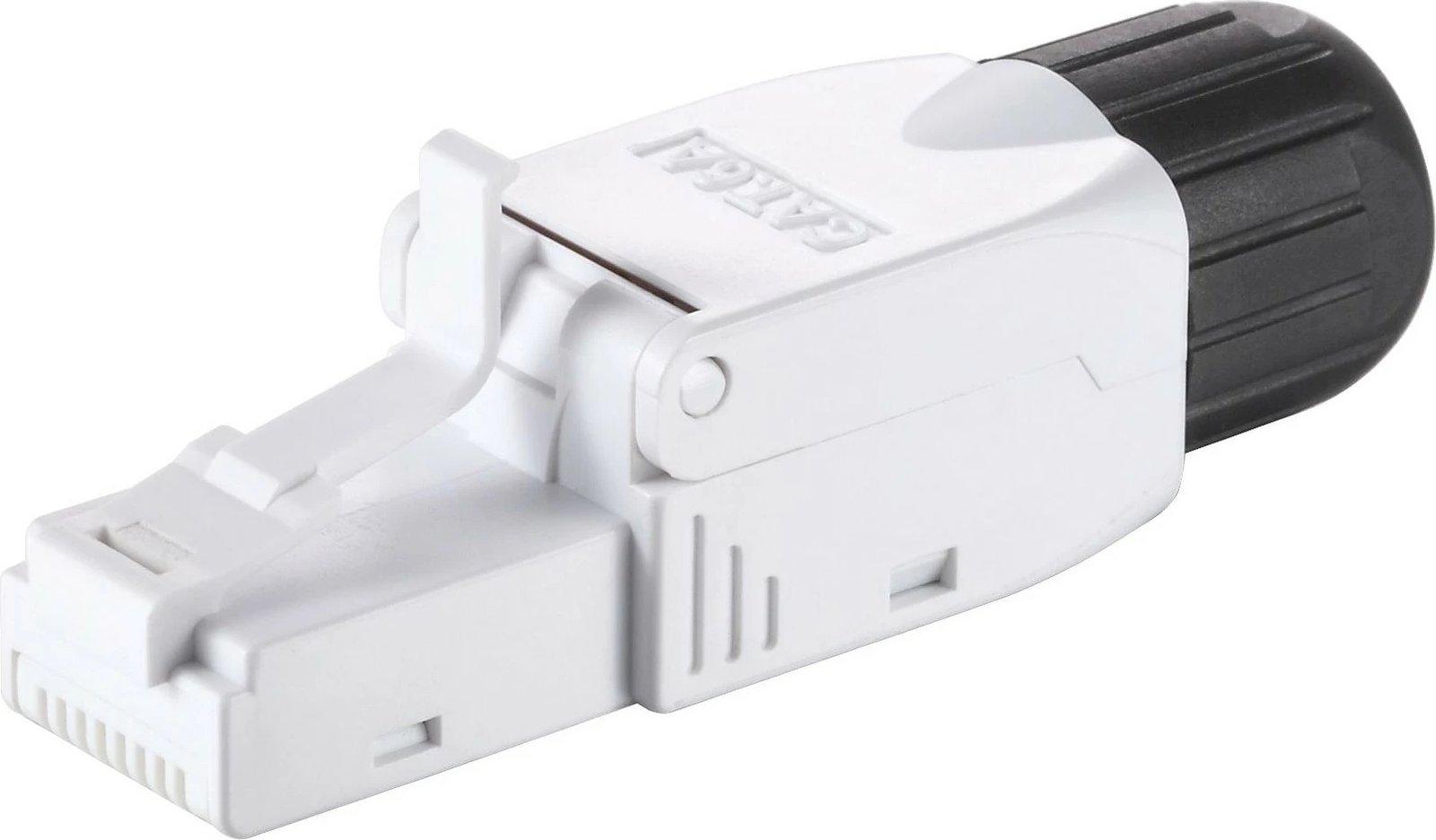 Plugë RJ45 tool-free Equip Cat6a, set 5 copë, zi/bardhë