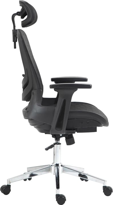 Karrige pune menaxheri Mergi, rrjetë e zezë, 62x63x120cm