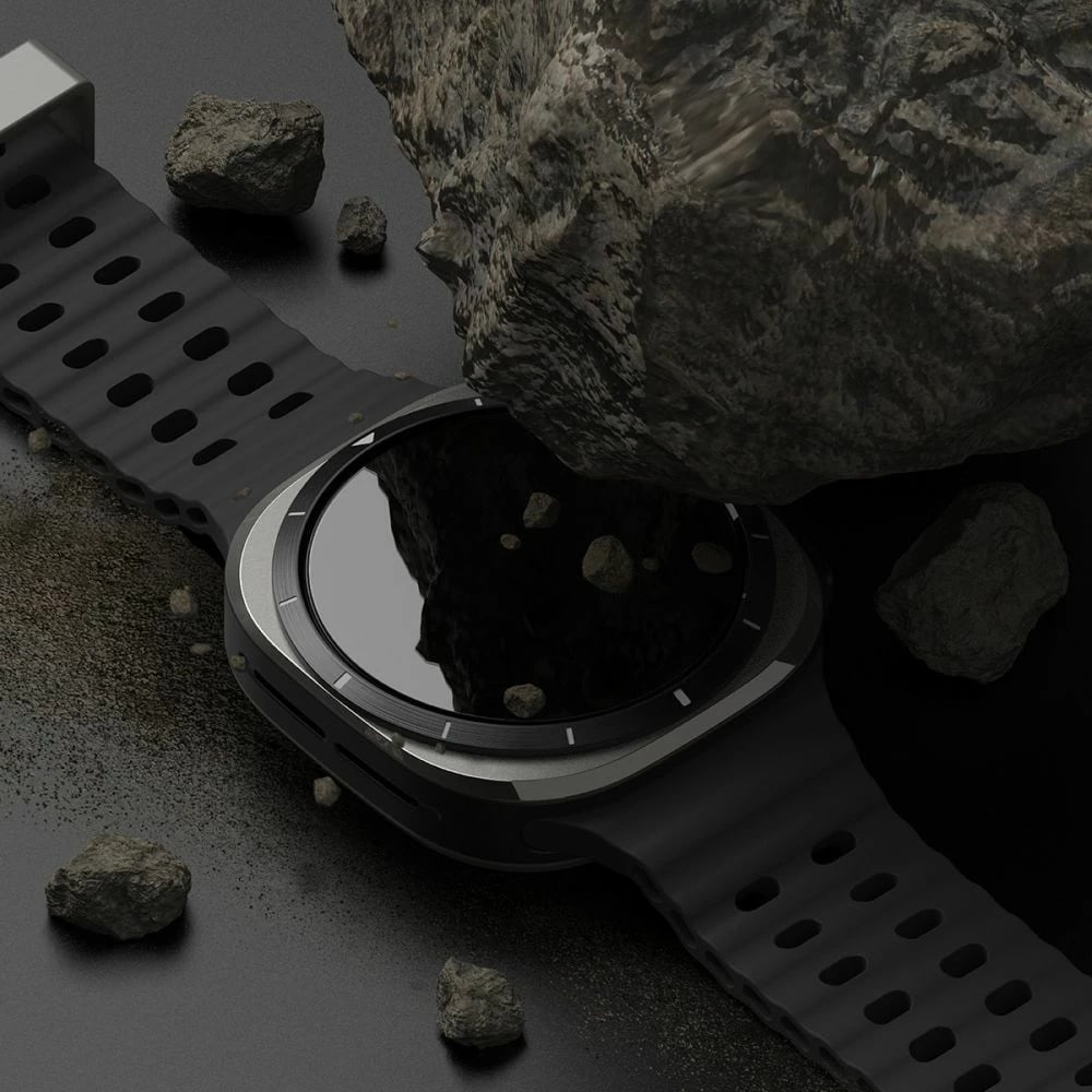 Mbështjellës + xham i temperuar Ringke për Samsung Galaxy Watch Ultra 47mm, Zi, set Mbështjellës + xham i temperuar Ringke për Samsung Galaxy Watch Ultra 47mm, Zi, set