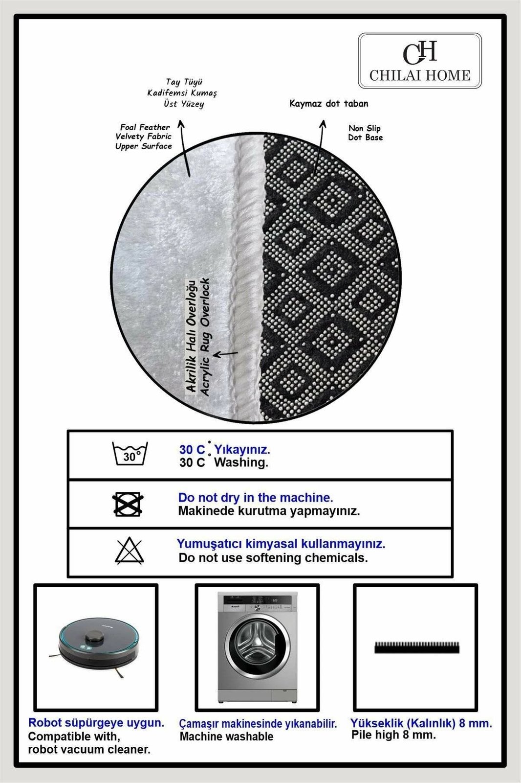 Tapet për banjo Mijölnir, Roose, shumëngjyrësh, 60x100cm