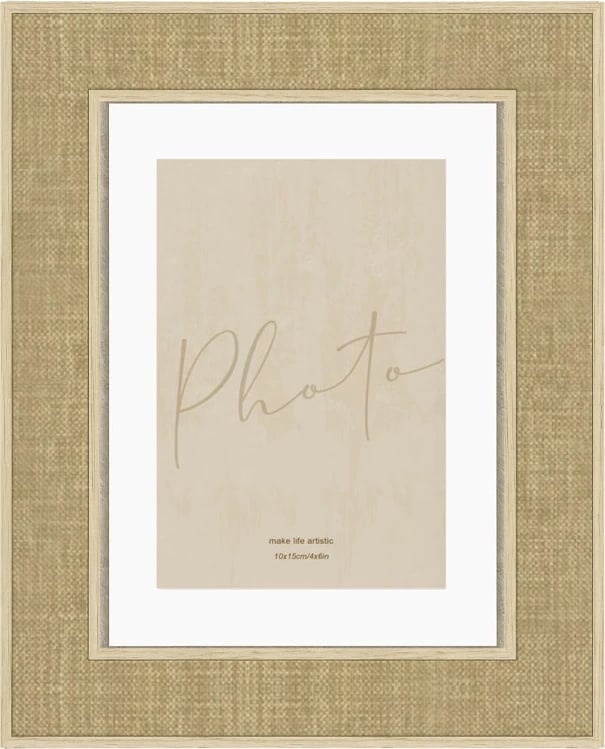 Kornizë foto LINO, MDF, xham, ngjyrë bezhë e errët/natyrale, 20.6x2x25.6cm