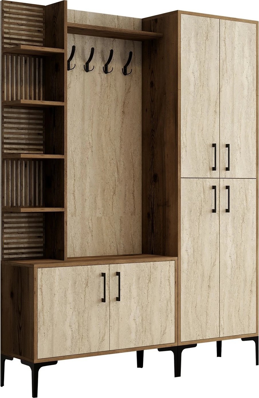 Stendë korridori Hanah Home, Viyana D, ngjyrë arre dhe travertin